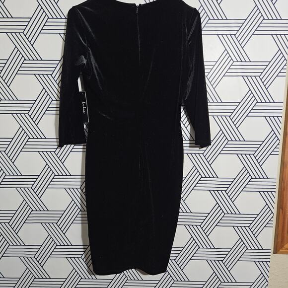 NWT Womens Lulus Body Con Anything For You Black Velvet Dress - Picture 4 of 5